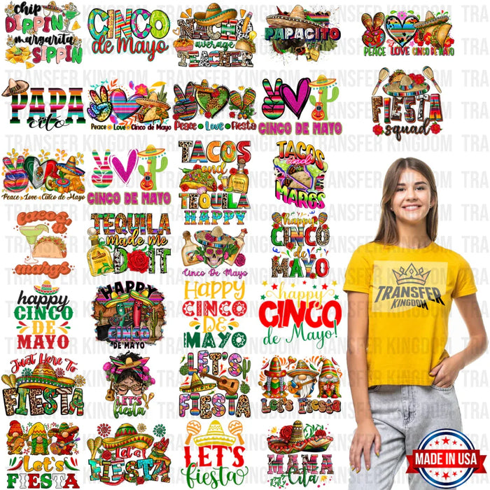 Cinco De Mayo Premade Gang sheet - 30 PCS 10 INCH (Bundle 2)