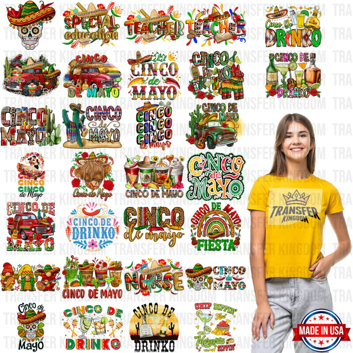Cinco De Mayo Premade Gang sheet - 30 PCS 10 INCH (Bundle 3)