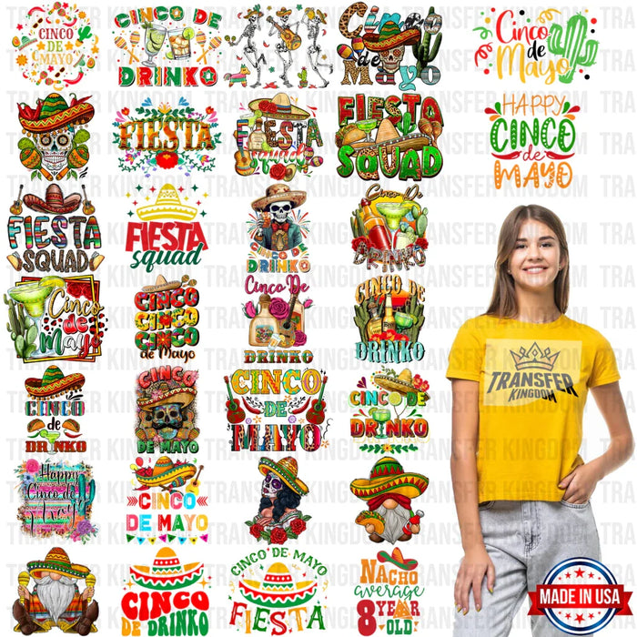Cinco De Mayo Premade Gang sheet - 30 PCS 10 INCH (Bundle 4)