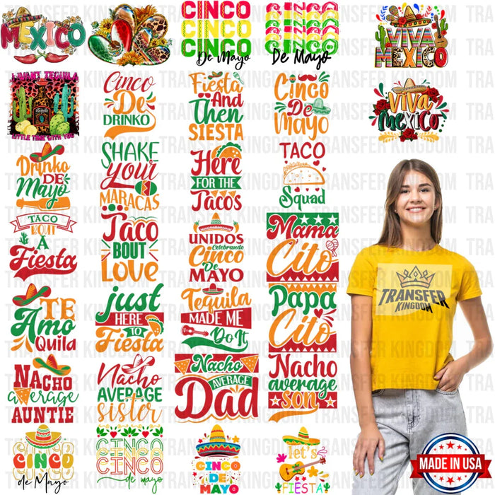 Cinco De Mayo Premade Gang sheet - 30 PCS 10 INCH (Bundle 5)