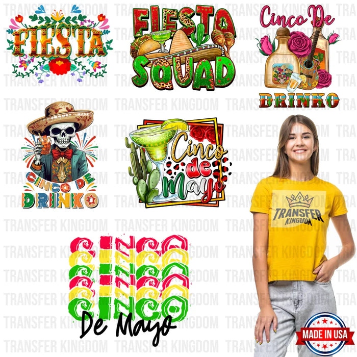Cinco De Mayo Premade Gang sheet - 6 PCS 10 INCH (Bundle 1)