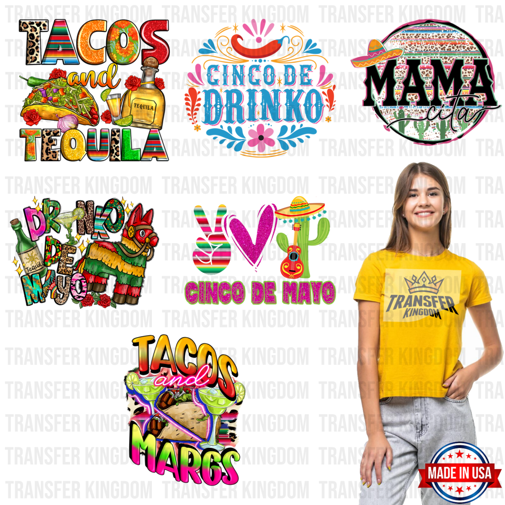 Cinco De Mayo Premade Gang Sheet - 6 Pcs 10 Inch (Bundle 2)