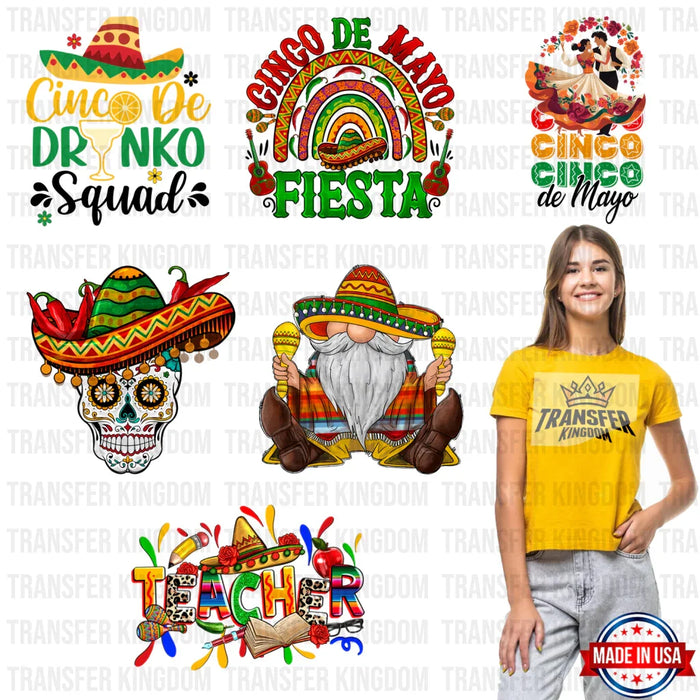Cinco De Mayo Premade Gang sheet - 6 PCS 10 INCH (Bundle 3)