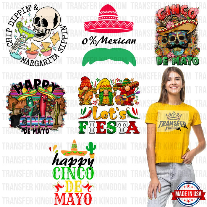 Cinco De Mayo Premade Gang sheet - 6 PCS 10 INCH (Bundle 4)