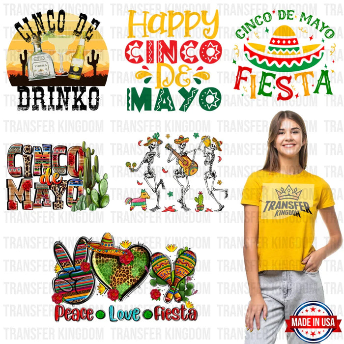 Cinco De Mayo Premade Gang sheet - 6 PCS 10 INCH (Bundle 5)