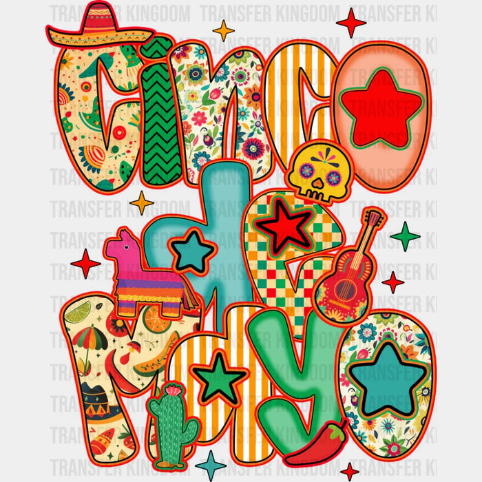 Cinco De Mayo Stars - Cinco De Mayo DTF Transfer