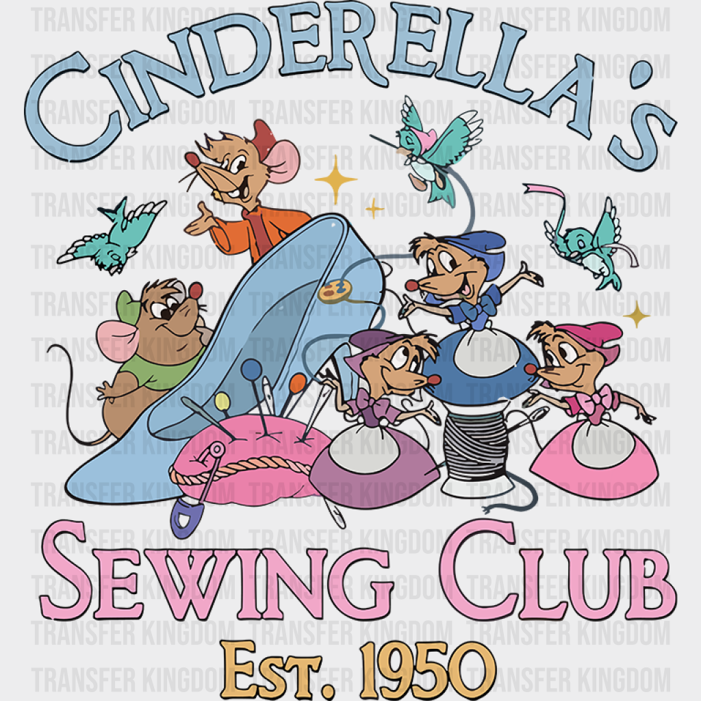 Cinderella Sewing Club Disney Dtf Transfer