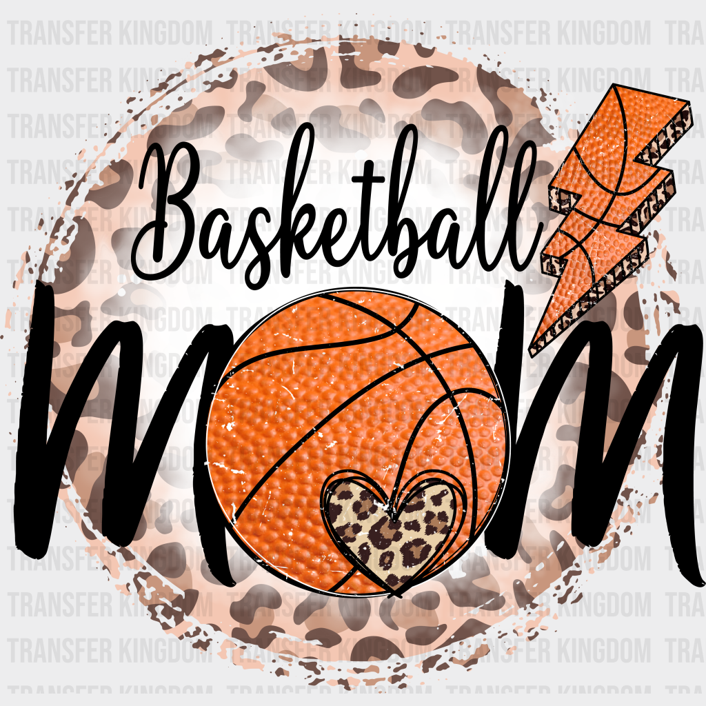 Circle Lightning Basketball Mom Design - Dtf Heat Transfer Unisex S & M (10’’) / Dark Color