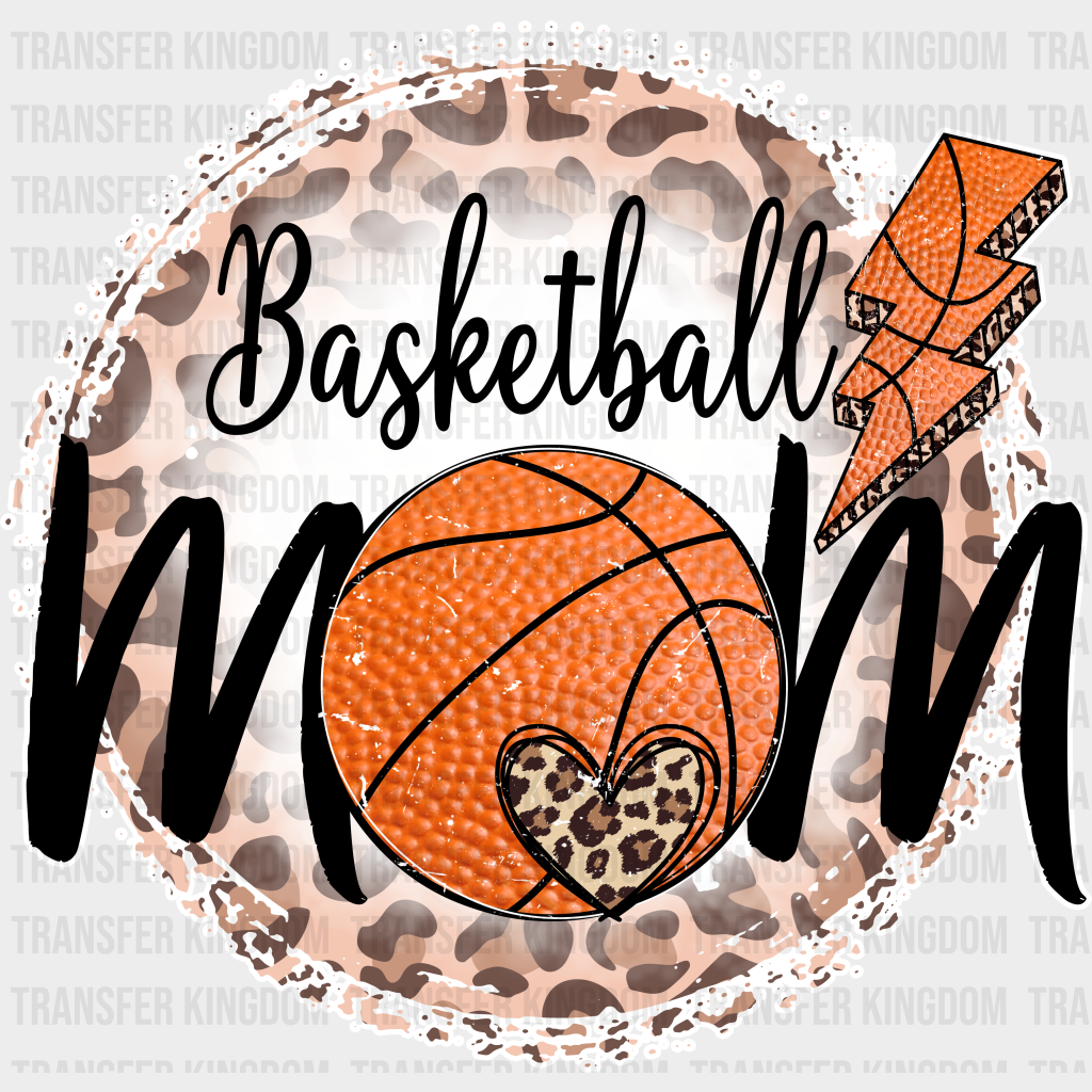 Circle Lightning Basketball Mom Design - Dtf Heat Transfer Unisex S & M (10’’) / Light Color