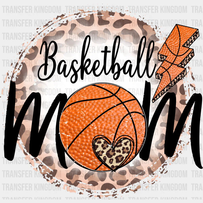 Circle Lightning Bolt Basketball Mom Design - Basketball DTF Heat Transfer