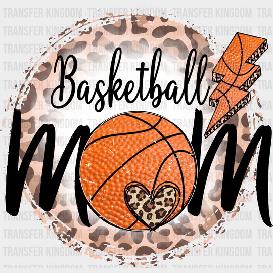 Circle Lightning Basketball Mom Design - Dtf Heat Transfer Unisex S & M (10’’) / Dark Color