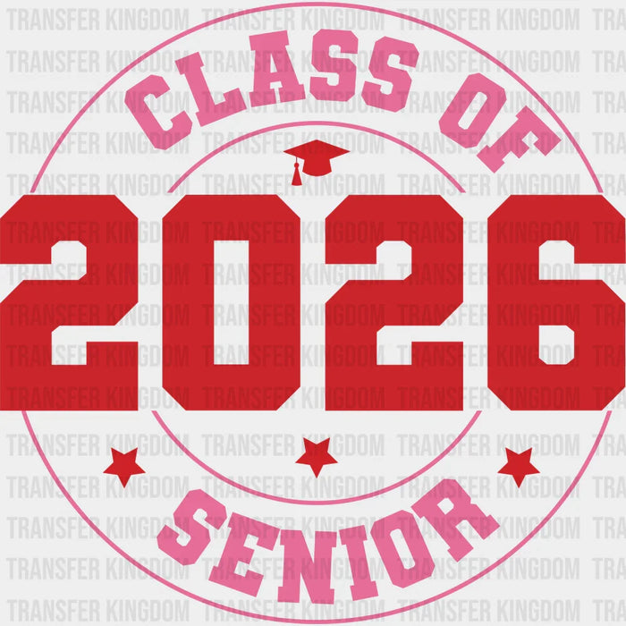 Class Of 2026 Senior Red & Pink - Graduation DTF Transfer