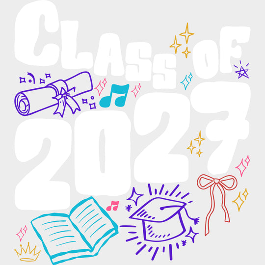 Class Of 2027 - Senior DTF Transfers - Adult Unisex - S & M (10’’) / Light Color Design (See Imaging)