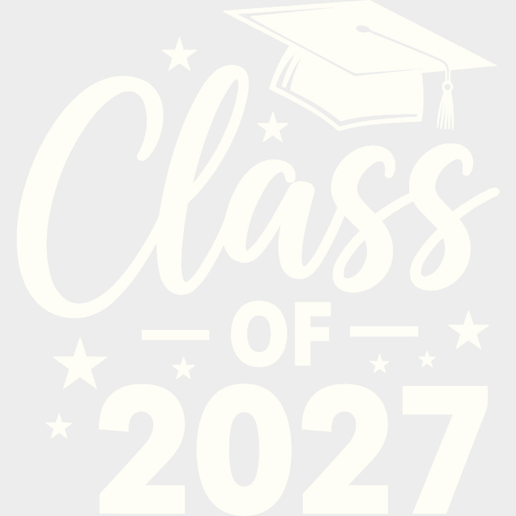 Class Of 2027 Stars B&W - Senior DTF Transfers - Adult Unisex - S & M (10’’) / Light Color Design (See Imaging)