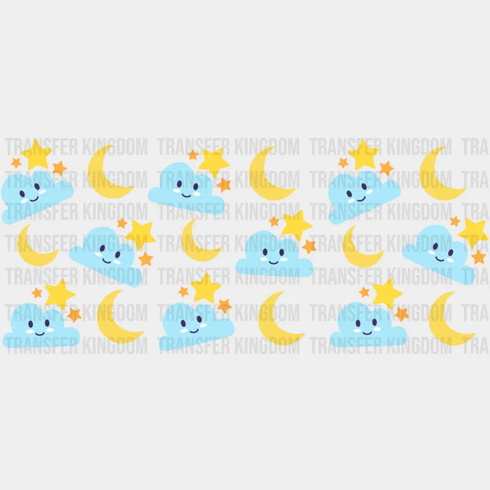 Cloud And Moon UV DTF Transfer Cup Wrap UV DTF Sticker