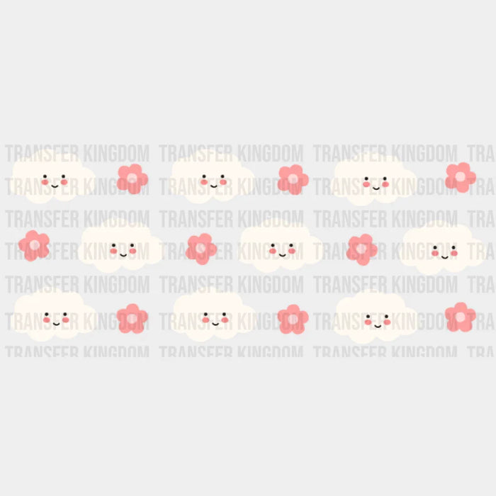 Clouds And Flowers UV DTF Transfer Cup Wrap UV DTF Sticker