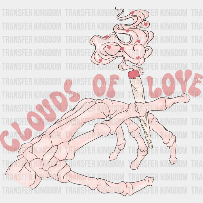 Clouds Of Love Skeleton Design - Valentine's Day DTF Transfer