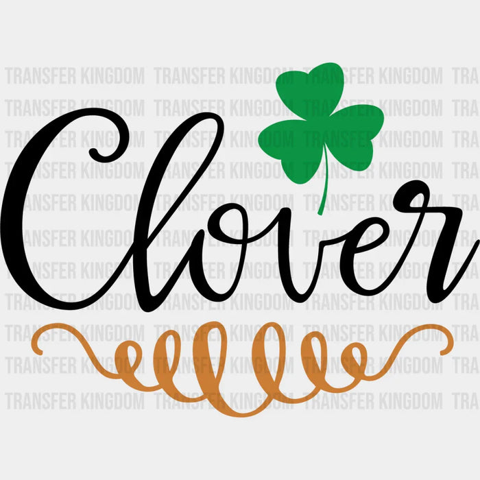 Clover B&W St. Patrick's Day Design - DTF heat transfer