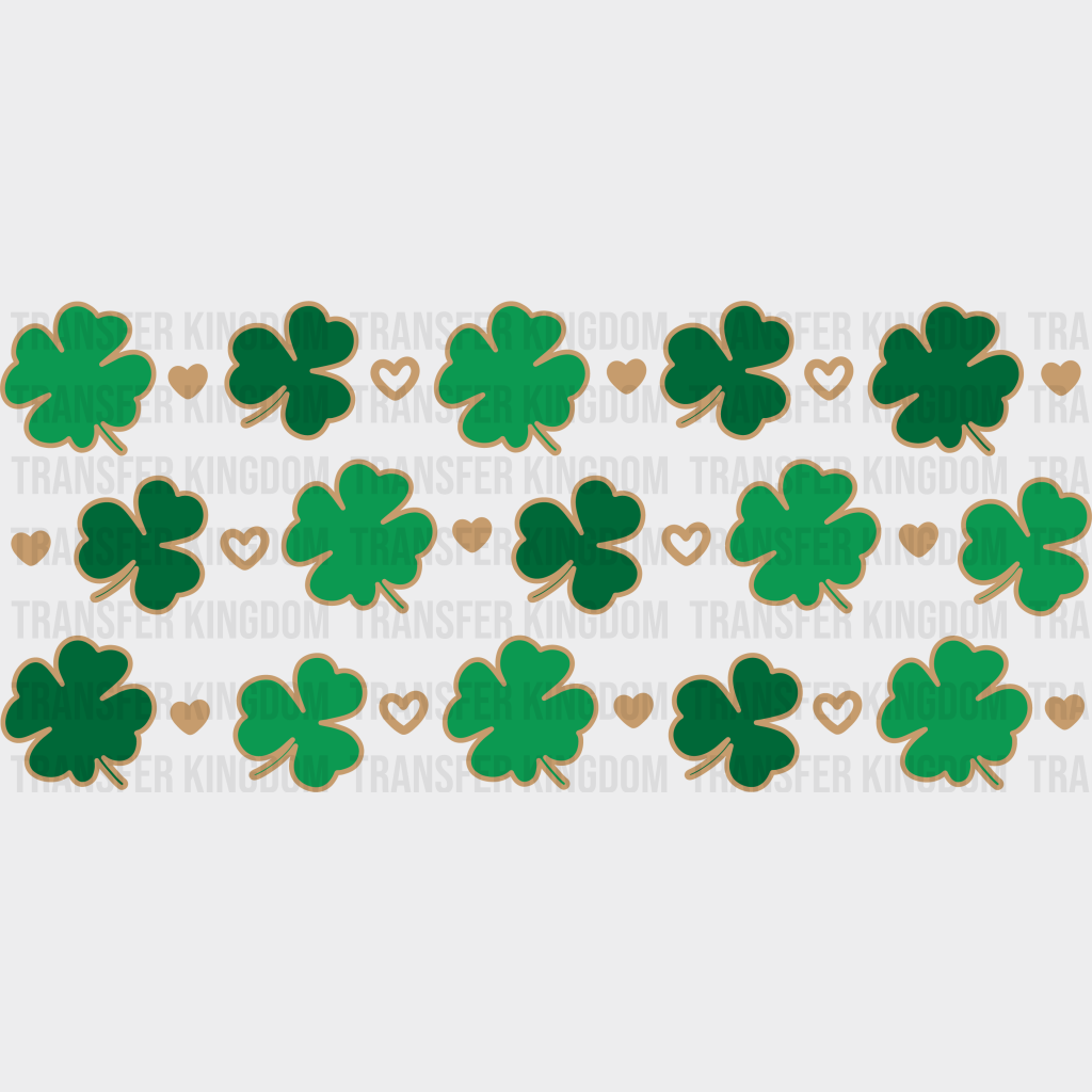 Clover Gold Outline - St Patrick Cup Wrap Uv Sticker Permanent Dtf Decal