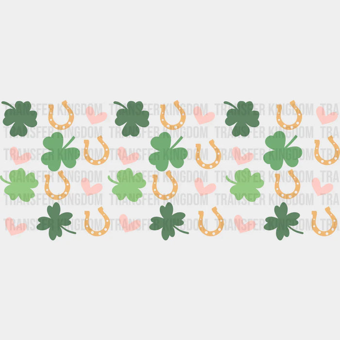 Clover Horseshoe Heart - St Patrick Cup Wrap UV Sticker Permanent UV DTF Decal