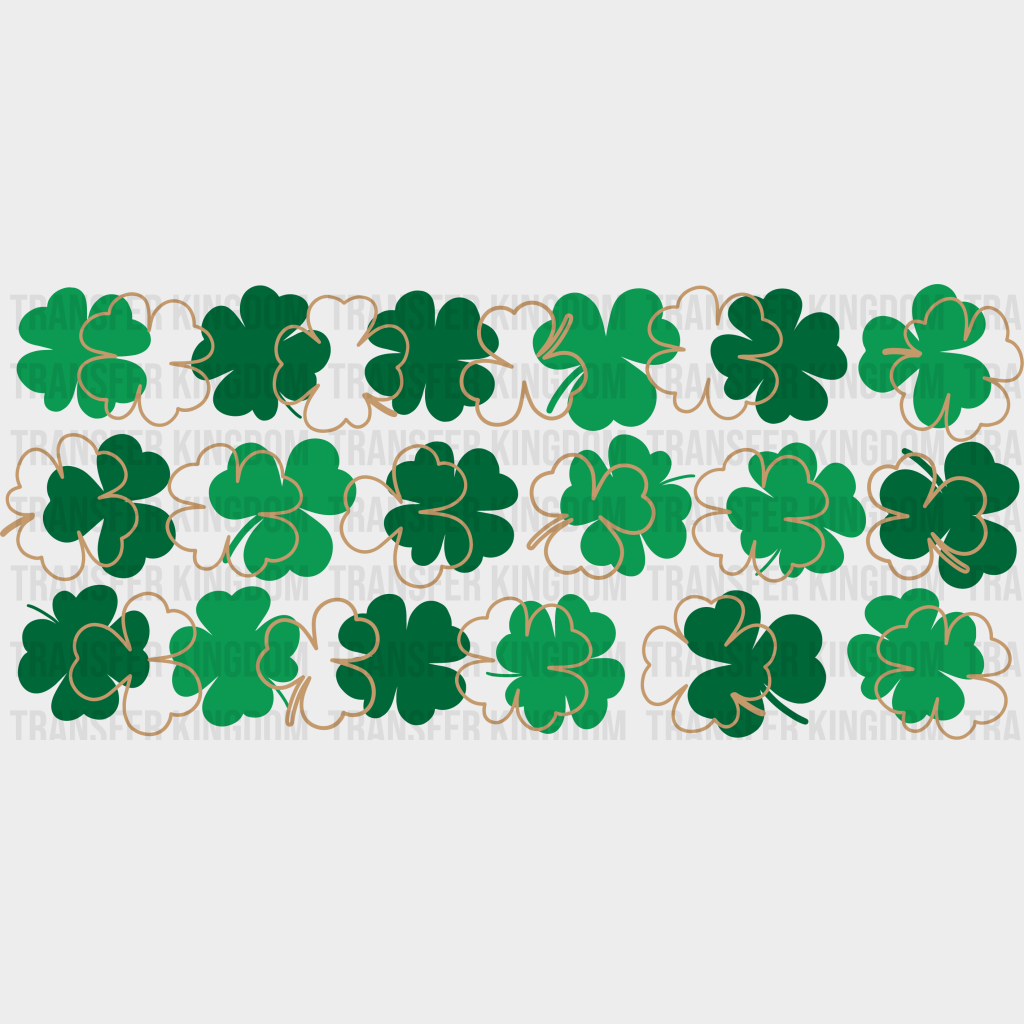 Clover Inverted Outline - St Patrick Cup Wrap Uv Sticker Permanent Dtf Decal