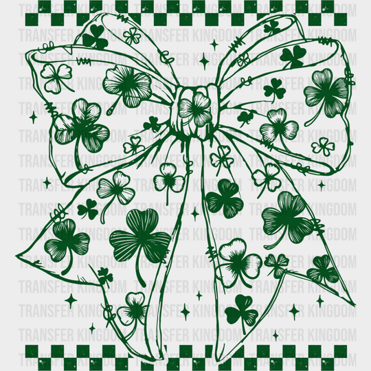 Clover Patterned Clover - St. Patrick’s Day DTF Transfer Adult Unisex - S & M (10’’) / Green Color Design (See Imaging)