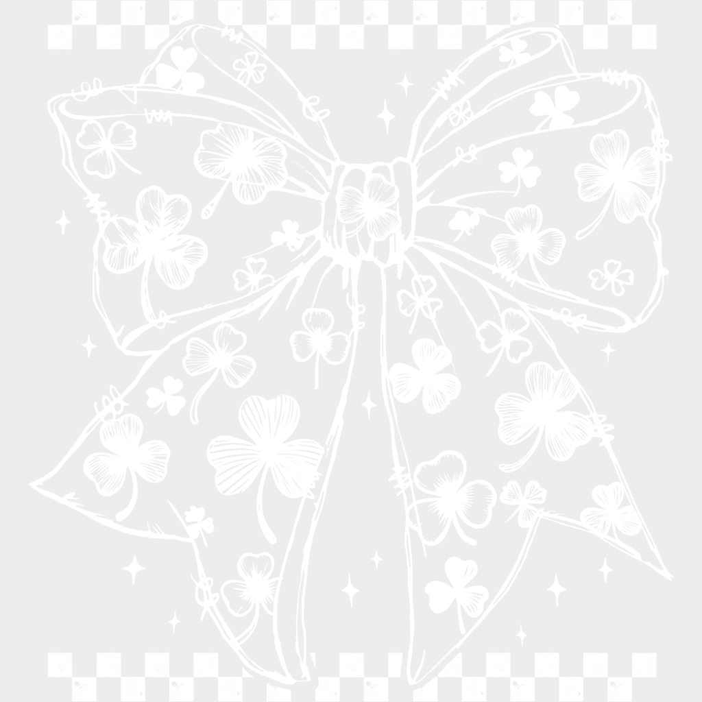 Clover Patterned Clover - St. Patrick’s Day DTF Transfer Adult Unisex - S & M (10’’) / Light Color Design (See Imaging)