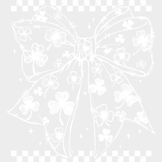 Clover Patterned Clover - St. Patrick’s Day DTF Transfer Adult Unisex - S & M (10’’) / Light Color Design (See Imaging)