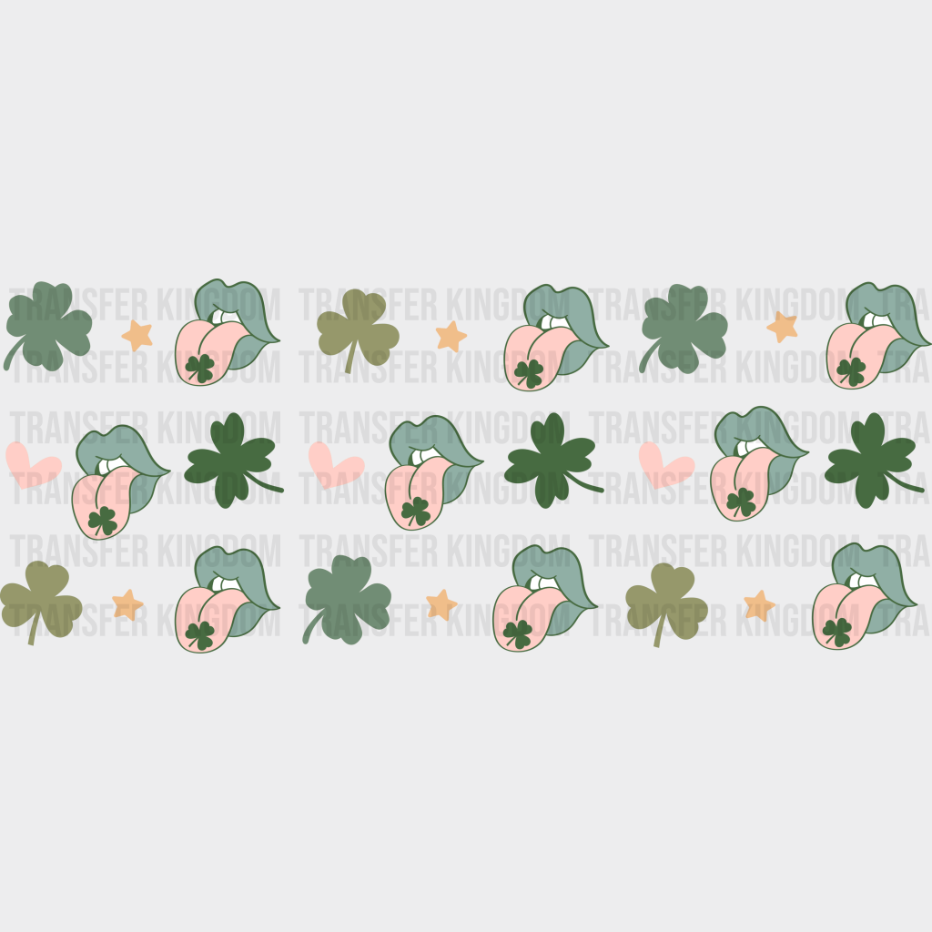 Clover Tongue - St Patrick Cup Wrap Uv Sticker Permanent Dtf Decal