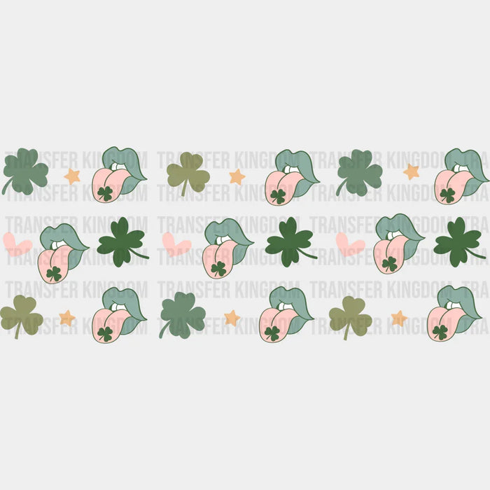 Clover Tongue - St Patrick Cup Wrap UV Sticker Permanent UV DTF Decal