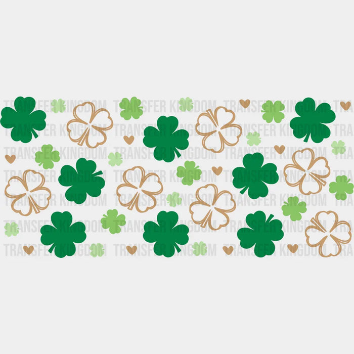Clovers And Hearts - St Patrick Cup Wrap UV Sticker Permanent UV DTF Decal