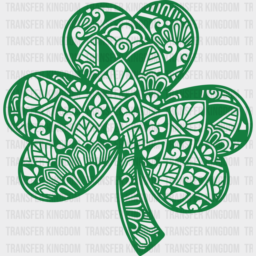 Clovers Mandala - St. Patrick’s Day DTF Transfer Adult Unisex - S & M (10’’) / Dark Color Design (See Imaging)
