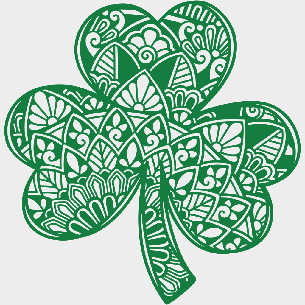 Clovers Mandala - St. Patrick’s Day DTF Transfer Adult Unisex - S & M (10’’) / Light Color Design (See Imaging)
