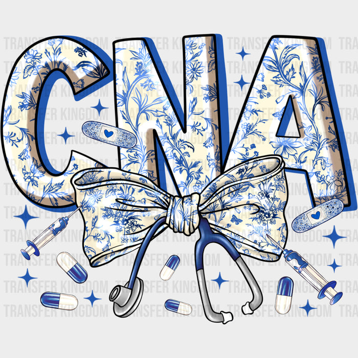 CNA Blue Ribbon & Stethoscope - CNA DTF Transfers