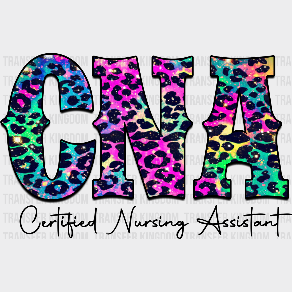 Cna Certified Nursing Assistant Colorful Design - Dtf Heat Transfer