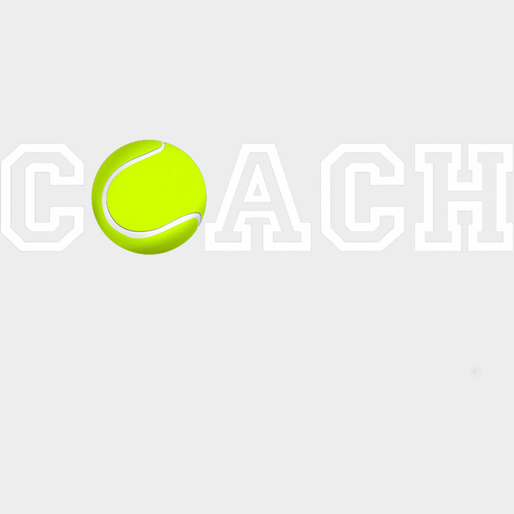 Coach B&W Tennis Ball - Tennis DTF Transfers Adult Unisex - S & M (10’’) / Light Color Design (See Imaging)