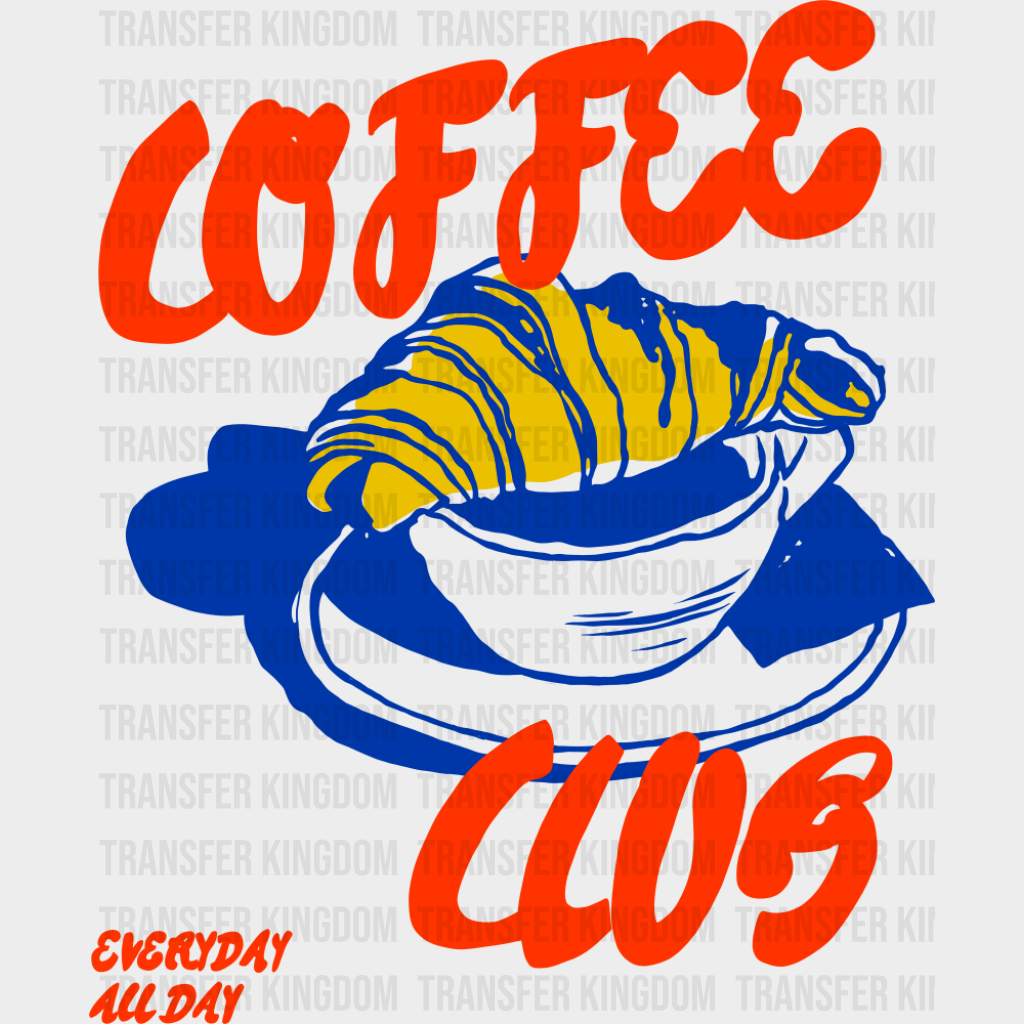 Coffee Club Red & Blue - Funny DTF Transfer