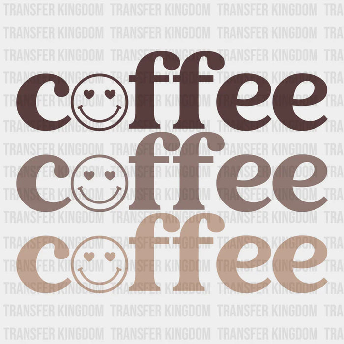 Coffee Smiley Face Design - Coffee DTF heat transfer