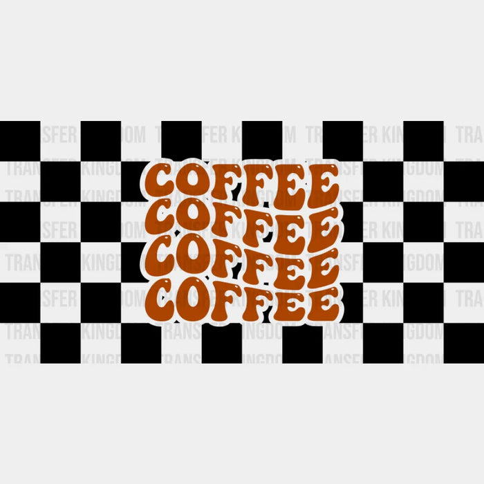 Coffee Checkered Design - UV DTF Transfer Cup Wrap UV DTF Sticker
