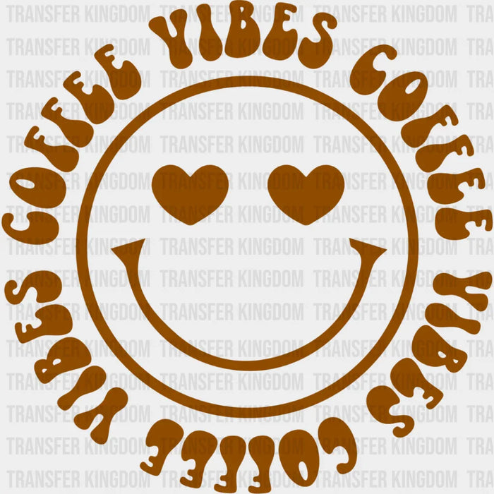 Coffee Vibes Smiley Design - Coffee Iron On DTF Transfer