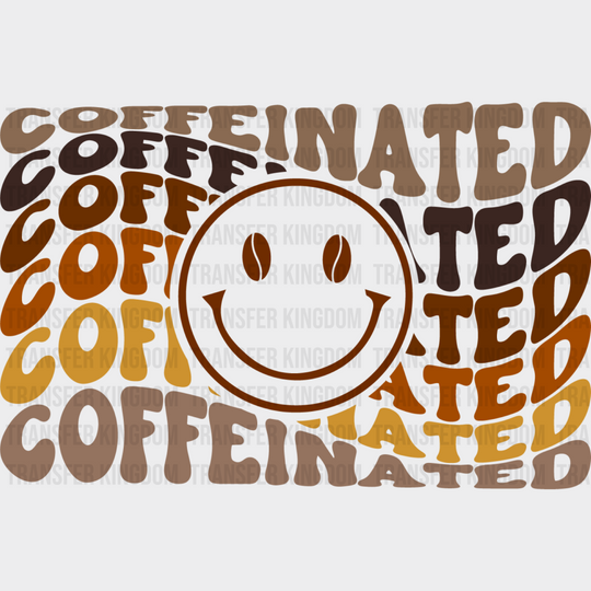 Coffeinated Smiley Design - Coffee Iron On Dtf Transfer