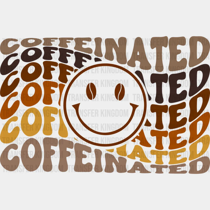 Coffeinated Smiley Design - Coffee Iron On DTF Transfer