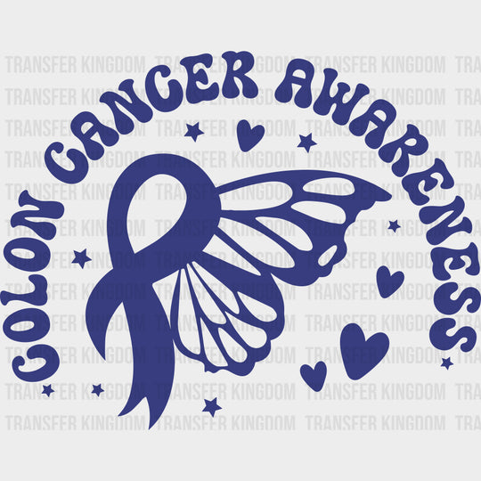 Colon Cancer Awareness Hearts & Stars - Colon Cancer DTF Transfers