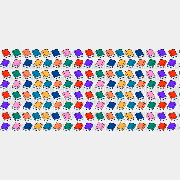 Colorful Books - General Cup Wrap UV Sticker Permanent UV DTF Decal