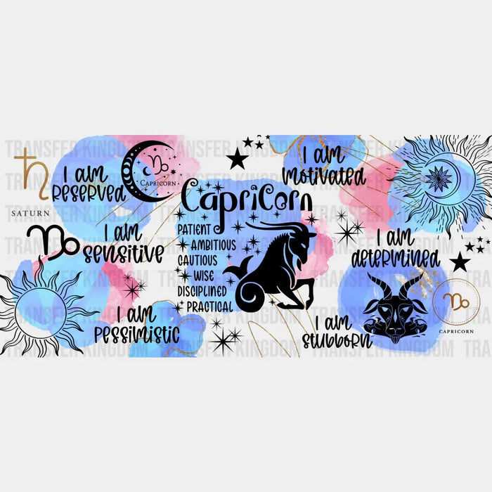Colorful Capricorn Sign - Zodiac Cup Wrap UV Sticker Permanent UV DTF Decal