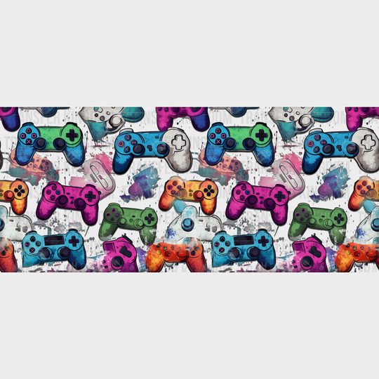 Colorful Controller Design - Video Games Cup Wrap Uv Sticker Permanent Dtf Decal