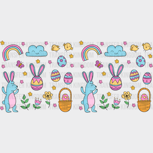 Colorful Easter Cute Design - Cup Wrap Uv Sticker Permanent Dtf Decal