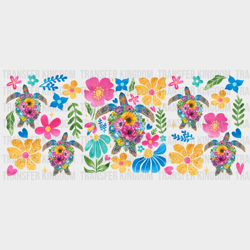 Colorful Flowers - Summer Cup Wrap UV Sticker Permanent UV DTF Decal UVDTF
