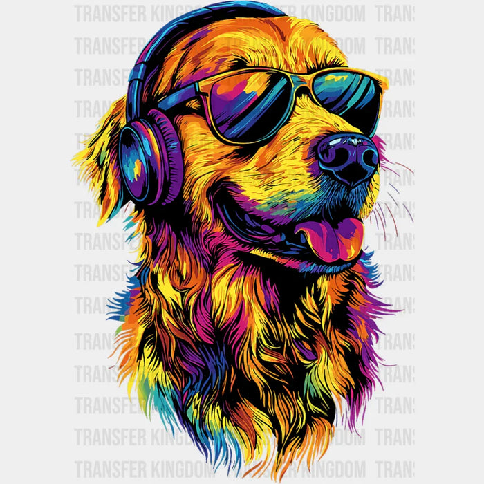 Colorful Golden Retriever Design - Dogs DTF Transfer