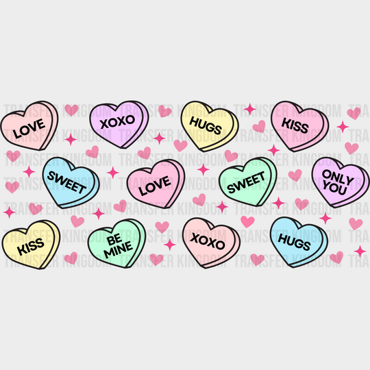 Colorful Hearts - Valentine’s Day Cup Wrap Uv Sticker Permanent Dtf Decal